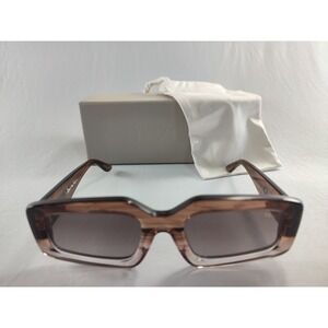 DEZI Read the Room Sunglasses Toffee Brown Rectangular Desi Perkins Excellent